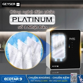 Máy lọc nước ion kiềm giàu hydro Geyser Ecotar 9 Slim V