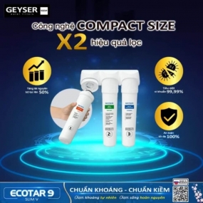 Máy lọc nước ion kiềm giàu hydro Geyser Ecotar 9 Slim V