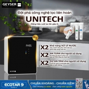 Máy lọc nước ion kiềm giàu hydro Geyser Ecotar 9 Slim V