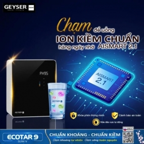 Máy lọc nước ion kiềm giàu hydro Geyser Ecotar 9 Slim V