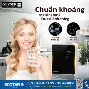 Máy lọc nước ion kiềm giàu hydro Geyser Ecotar 9 Slim V