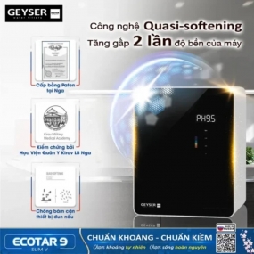 Máy lọc nước ion kiềm giàu hydro Geyser Ecotar 9 Slim V