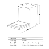  Máy rửa bát Chef's EH-DW401EB