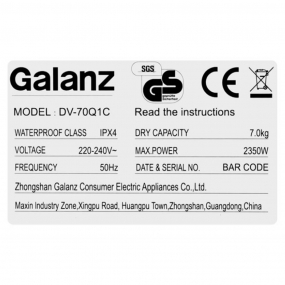 Máy sấy Galanz DV-70Q1C thông hơi 7kg màu trắng