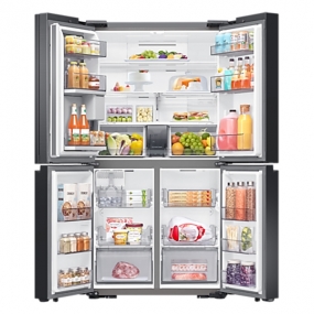 Tủ Lạnh Bespoke 4 Cửa RF59CB66F8S với Beverage Center™ 648 L, màu Trắng Thạch Anh/Nâu Be