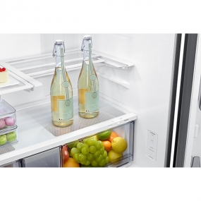 Tủ Lạnh Bespoke 4 Cửa RF59CB66F8S với Beverage Center™ 648 L, màu Trắng Thạch Anh/Nâu Be