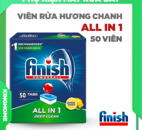 Viên rửa bát Finish All In One 50 viên - Hương chanh