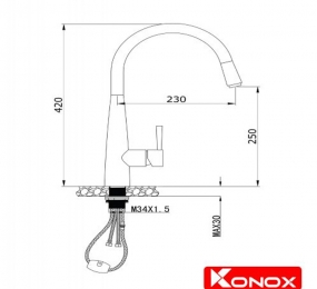 Vòi rửa chén Konox KN1901B