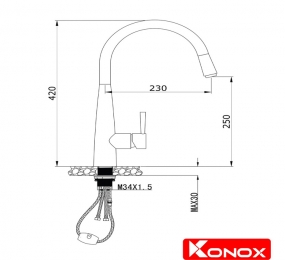 Vòi rửa chén Konox KN1901N