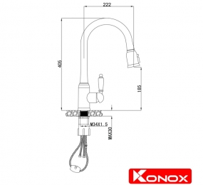 Vòi rửa chén Konox KN1905