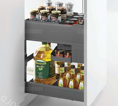 Giá gia vị chai lọ nhôm cao cấp màu ghi đậm Eurogold EUM2130G (EMG5530)