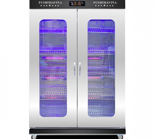 Tủ sấy bát cánh kính 1200L 2 lớp Fushima FSM TSB-2CK2L 304