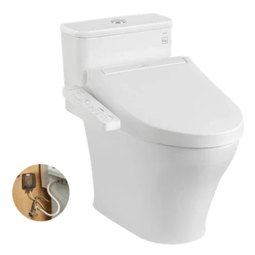 Bàn cầu một khối Toto MS857CDW16XW kèm nắp rửa điện tử WASHLET dòng C2