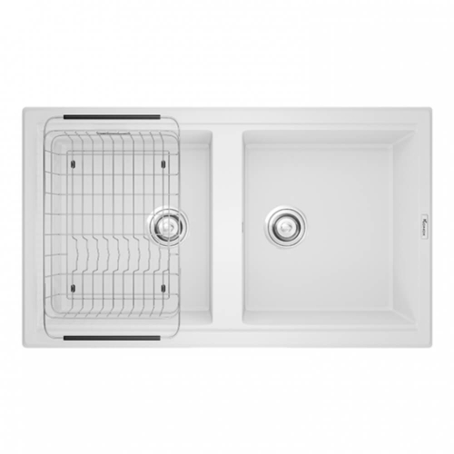 Chậu rửa bát Konox Granite Sink Phoenix Smart 860 – White Silver