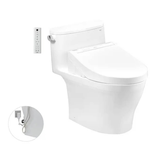 Bàn cầu Toto MS887RW14 một khối kèm nắp rửa điện tử WASHLET dòng C5