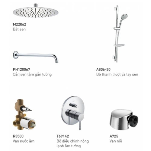 Bộ sen Moen M22062 + T69142 + R3500 + A725 + PH120067 + A806-30
