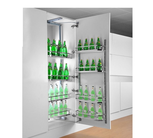 Kệ tủ đồ khô inox cánh mở nan dẹt đáy đặc Grob SUS304 GM304-445