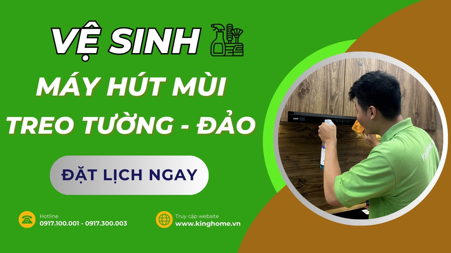 Vệ sinh máy hút mùi treo tường và máy hút mùi đảo