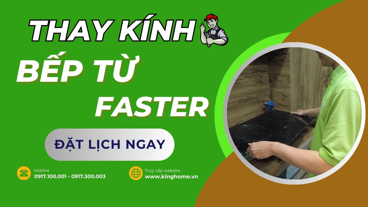 Thay kính bếp từ Faster