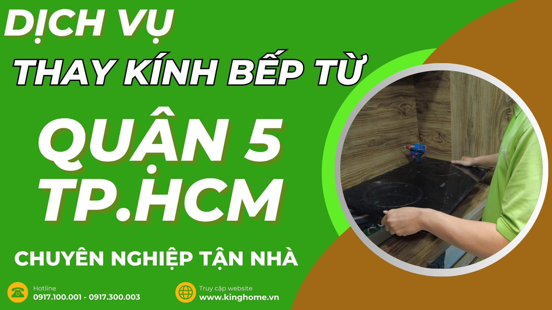 Dịch vụ thay kính bếp từ tại Quận 5 TPHCM chuyên nghiệp tận nhà