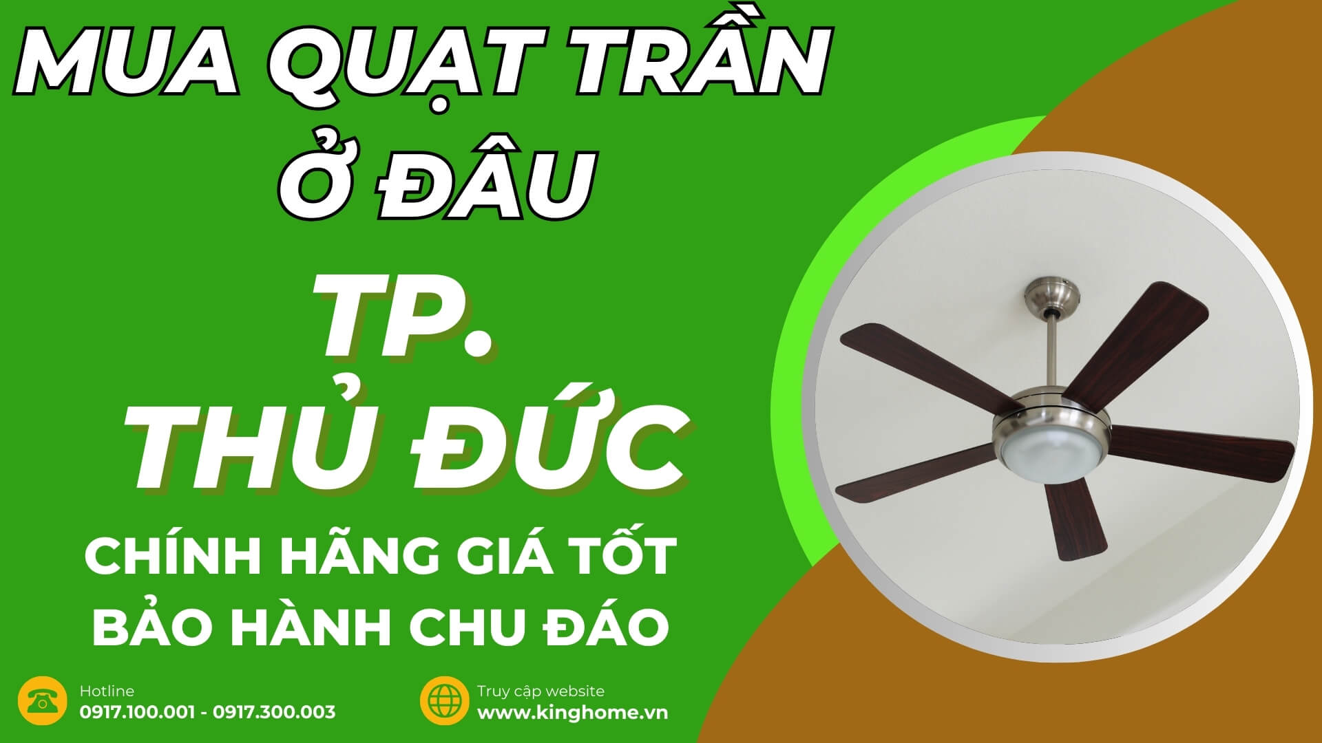 Mua quạt trần ở đâu tại TP Thủ Đức chính hãng giá tốt bảo hành chu đáo