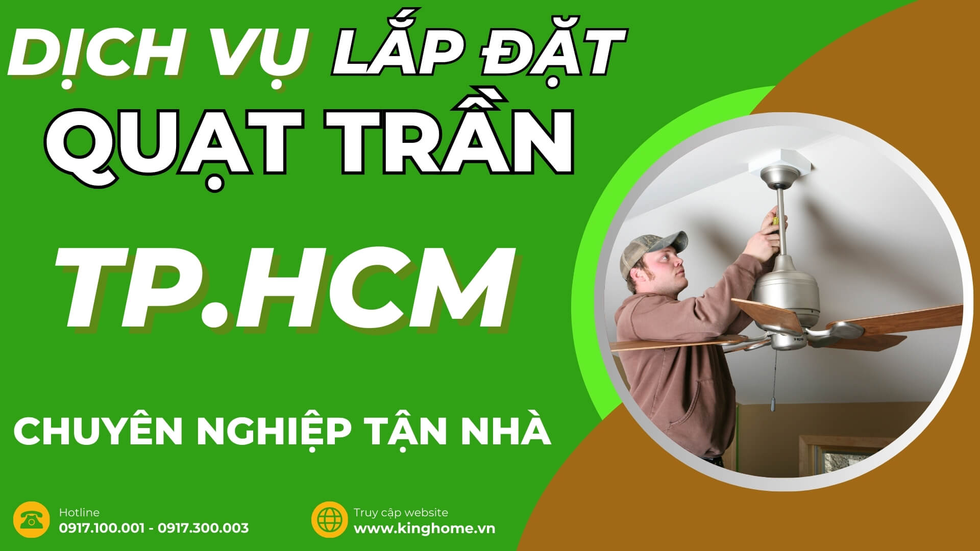 Dịch vụ lắp đặt quạt trần ở đâu tại TPHCM chuyên nghiệp tận nhà