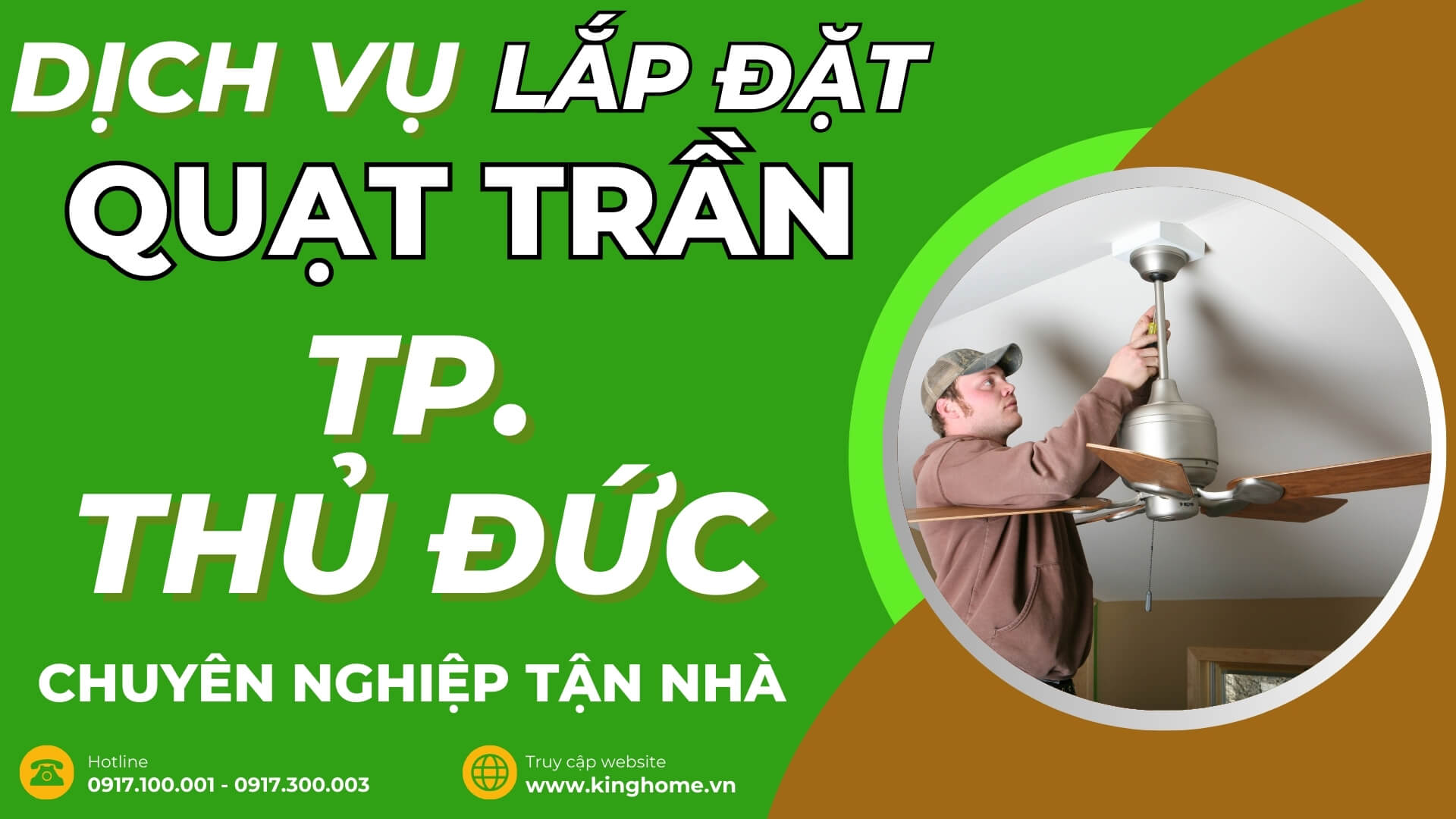 Dịch vụ lắp đặt quạt trần ở đâu tại TP Thủ Đức chuyên nghiệp tận nhà