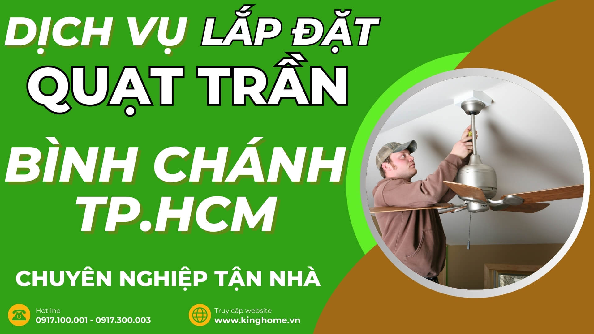 Dịch vụ lắp đặt quạt trần ở đâu tại Bình Chánh TPHCM chuyên nghiệp tận nhà