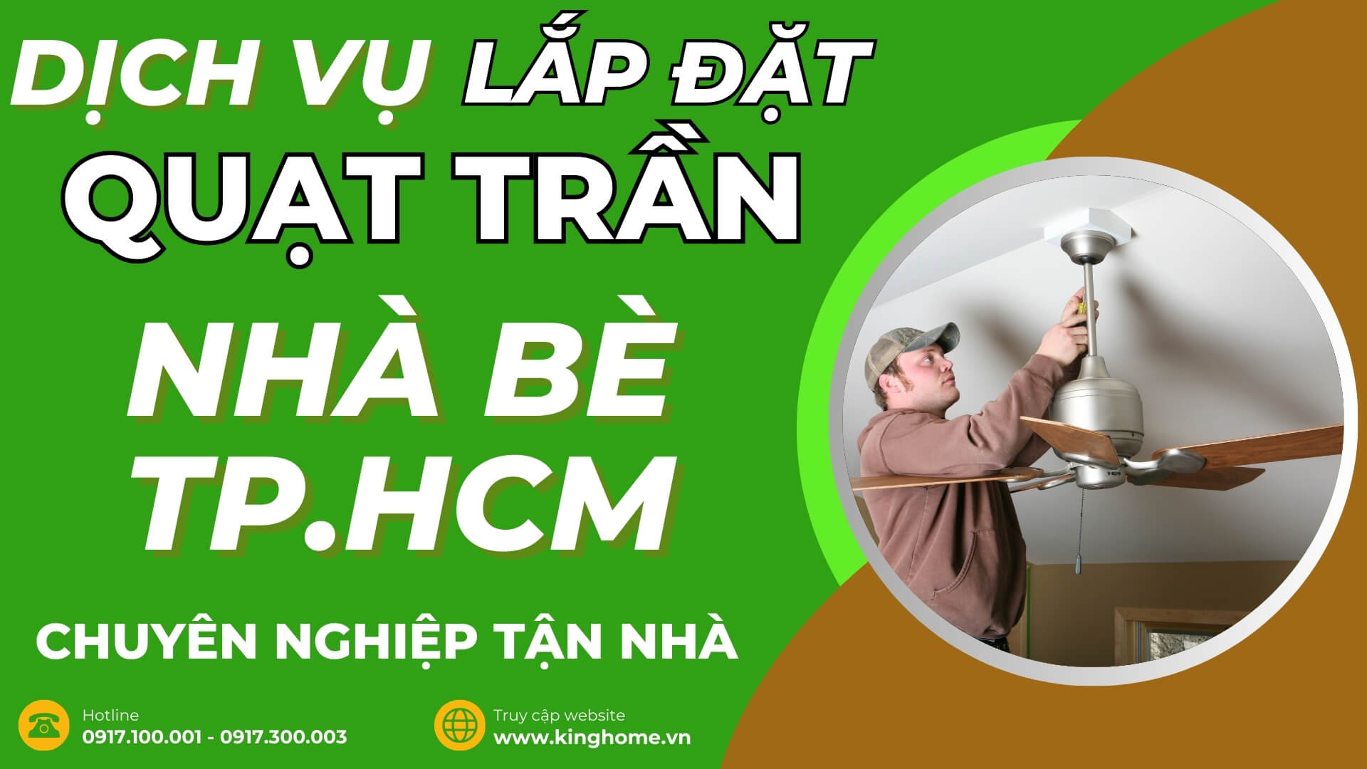 Dịch vụ lắp đặt quạt trần ở đâu tại Nhà bè TPHCM chuyên nghiệp tận nhà