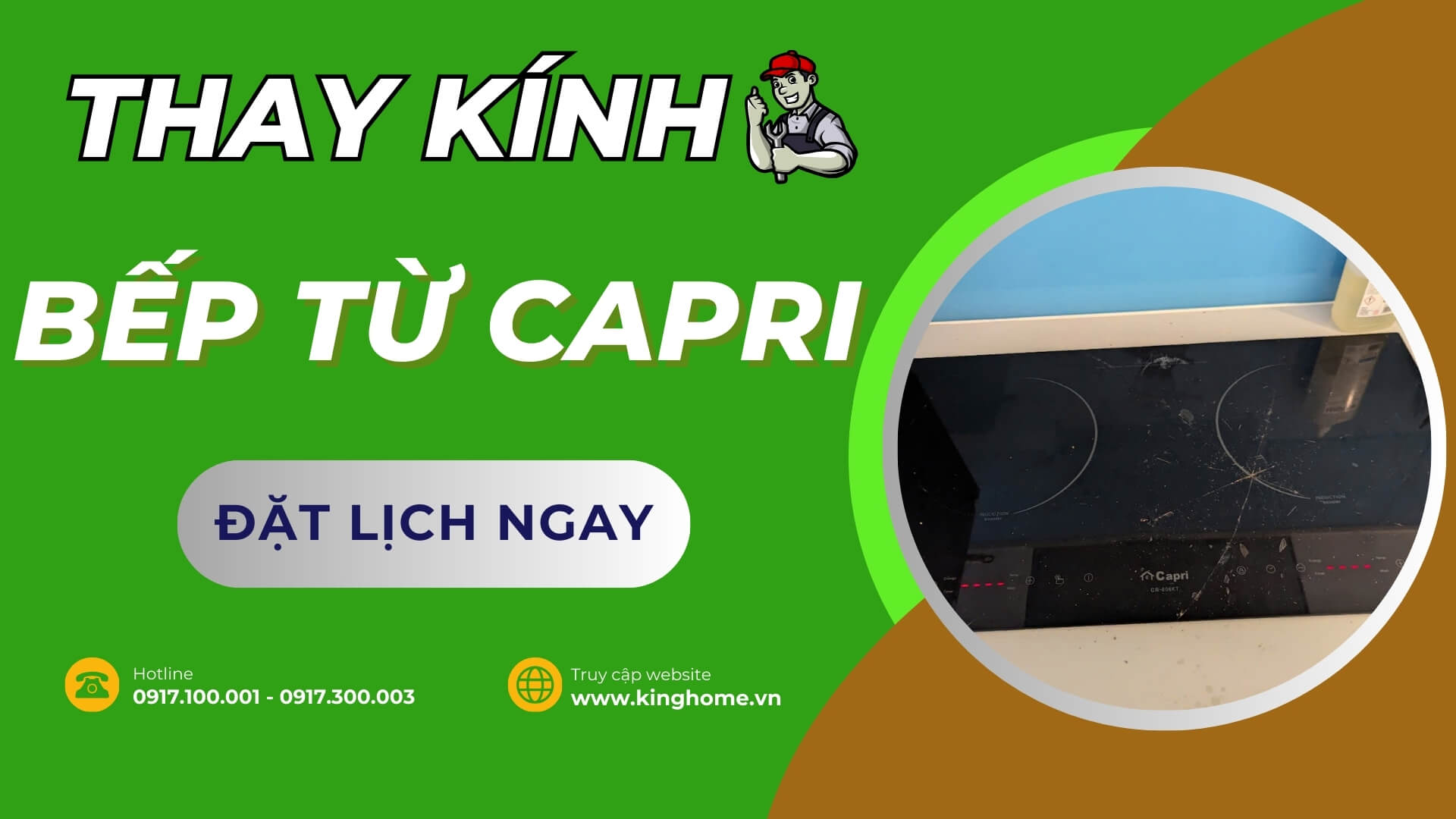 Thay kính bếp từ Capri