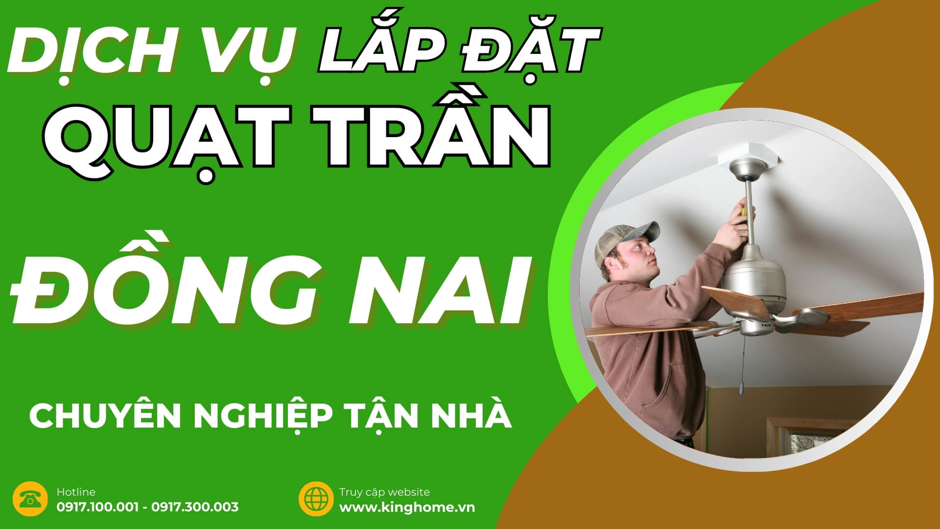 Dịch vụ lắp đặt quạt trần ở đâu tại Đồng Nai chuyên nghiệp tận nhà