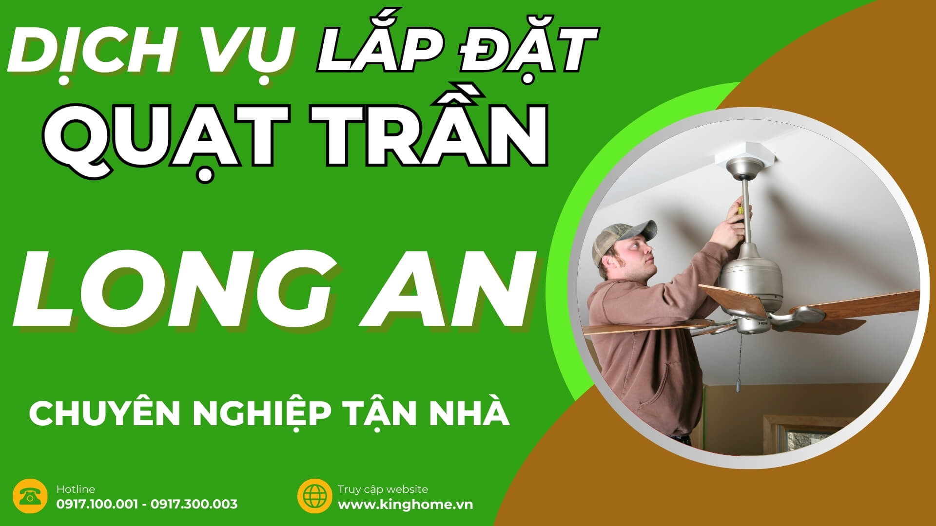 Dịch vụ lắp đặt quạt trần ở đâu tại Long An chuyên nghiệp tận nhà