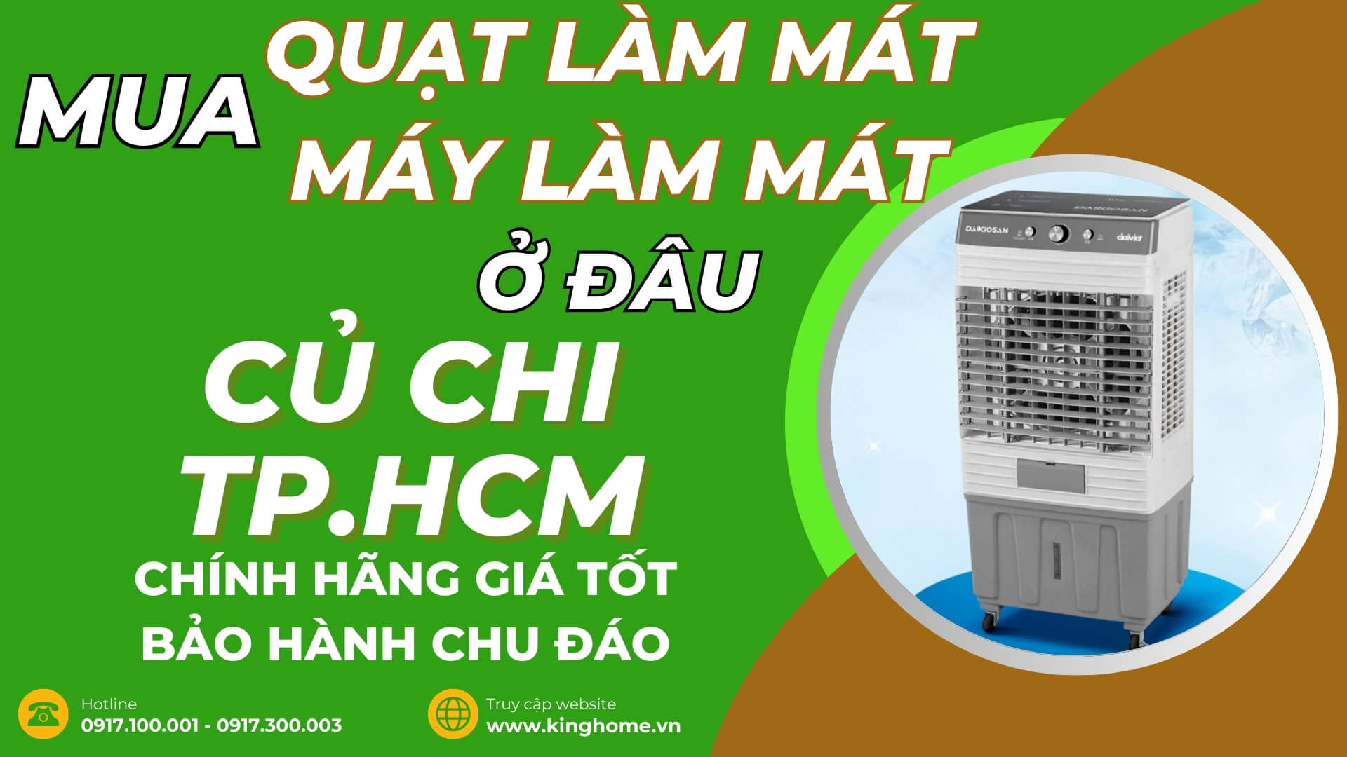 Mua quạt làm mát, máy làm mát không khí ở đâu tại Củ Chi TPHCM chính hãng giá tốt bảo hành chu đáo